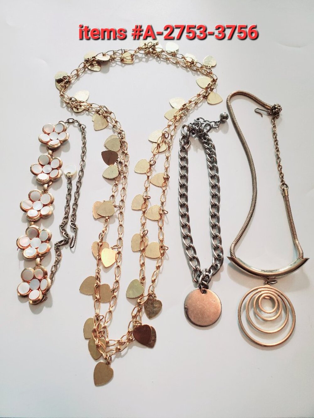 4 Necklaces, items # A- 2753-2656,. wt.143 grams.
